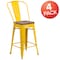 Flash Furniture Yellow Metal Counter Stool, 24", PK4 4-CH-31320-24GB-YL-WD-GG - alternate 2